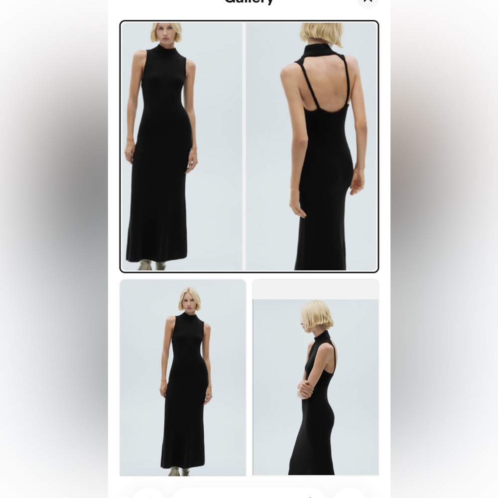 Mango Black Blackless Turtleneck Maxi Dress